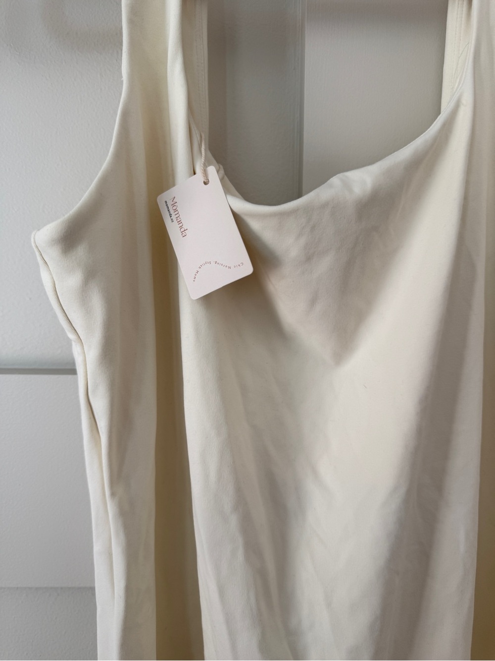 Cream Tank Maternity Jumpsuit Romper - Picture 2 of 4